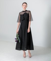 Leja/レジャ Leja ビスチェ風切り替えプチハイネック花柄シアーレースワッフル生地ロング丈美脚効果ドレス結婚式 パーティードレス成人式 20代 30代 40代/507152506