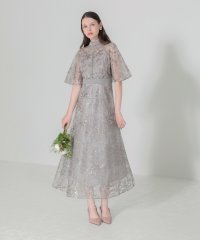 Leja/レジャ Leja スパンコール花柄刺繍プチハイネックウエストマークAラインワンピース美脚効果ドレス結婚式 パーティードレス 20代 30代 40代/507152520