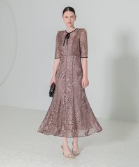 Leja/レジャ Leja 刺繍レース配色パイピングショルダーフリルマーメイドシルエット美脚効果ドレス結婚式 パーティードレス 20代 30代 40代/507152535