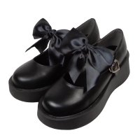 flicka/フリッカ flicka リボン付フロントストラップ厚底パンプス/507152577