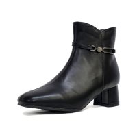 CAVOUR/カヴール CAVOUR ショートブーツ スクエア ビジュー ベルト金具 チャンキーヒール 3e/507152658