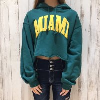 RIFF/リフ Riff MIAMI発泡プリント裏毛ショートパーカー スウェット プルオーバー スエット トレーナー Tシャツ トップス 綿 コットン 長袖 無地/507152767