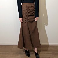 RIFF/リフ Riff 前ギャザーマーメイドスカート ロングスカート タイトスカート フレアスカート フロントギャザー ボトム 無地/507152771