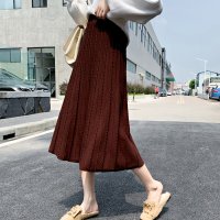 RIFF/リフ Riff ケーブル編みスカート ニット ウエストゴム ニットスカート フレアスカート ロングスカート ロング丈 ミモレ丈 無地/507152778