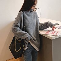 RIFF/リフ Riff タートルネックニットトップス セーター トップス プルオーバー ゆったり ざっくり 長袖 無地/507152785