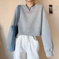 RIFF/リフ Riff ショート丈トップス スウェット プルオーバー スエット トップス 長袖 無地/507152839