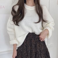 RIFF/リフ Riff ルーズニット セーター トップス ぽわん袖 長袖 無地/507152841