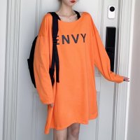 RIFF/リフ Riff タンク付ロゴプリントチュニック 2点セット Tシャツ ロンT ロングTシャツ カットソー プルオーバー タンクトップ トップス 長袖 無地/507152851