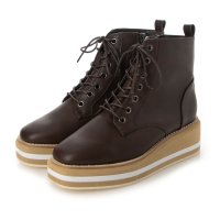 CHICS/シックス CHICS 厚底ウェッジソールレースアップショートブーツ/507153151