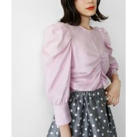 ELFRANK/エルフランク ELFRANK フロントギャザーパワーショルダー七分袖ブラウス/507153601