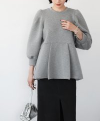 ELFRANK/エルフランク ELFRANK ペプラム切り替えダンボールニットプルオーバー【洗える】/507153711
