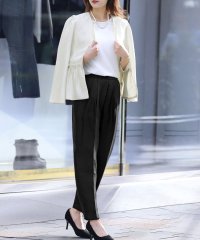 Flolia/フロリア Flolia ツイードペプラムノーカラージャケット・テーパードパンツの2点セットアップセレモニースーツ/507153871