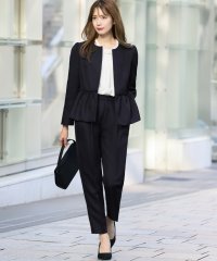 Flolia/フロリア Flolia ツイードペプラムノーカラージャケット・テーパードパンツの2点セットアップセレモニースーツ/507153871