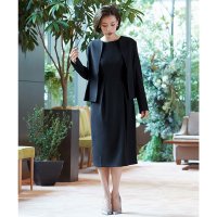 Flolia/フロリア Flolia 【自宅で洗える】ノーカラージャケット&コクーンワンピースの2点セットアップセレモニースーツ/507153990
