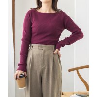 hunch/ハンチ hunch 静電気防止 やわもちヤーン ランダムリブボートネックニット 定番/507155407