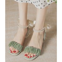 Girly Doll/ガーリードール Girly Doll バックリボンで後ろ姿もキュートに。パールストラップリボンサンダル/507156151