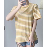 Girly Doll/ガーリードール Girly Doll ラウンドネックボーダーカラーTシャツ/507156313
