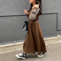 Private Beach/プライベートビーチ privatebeach ギンガムチェック柄スリーブドッキングスウェットワンピース/507156644