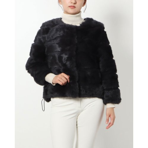 セール71%OFF】ベスジョーヤ VESGIOIA ラビット横段ノーカラー 