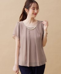 Alotta/入学式卒業式に！アクセ付シフォンタックブラウス/507159706