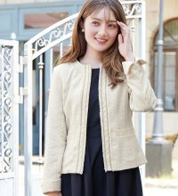 Alotta/入学式卒業式に！フリンジ使いツイードノーカラージャケット＜Ｍ～５Ｌ＞/507159737