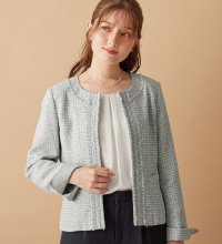 Alotta/入学式卒業式に！フリンジ使いツイードノーカラージャケット＜Ｍ～５Ｌ＞/507159737