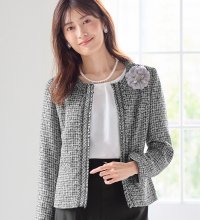 Alotta/入学式卒業式に！フリンジ使いツイードノーカラージャケット＜Ｍ～５Ｌ＞/507159737