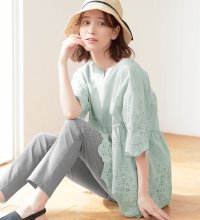 Viola e Viola/綿レースキーネックチュニック/507160501