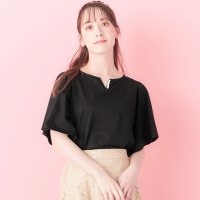 Alotta/アロッタ Alotta パール調ボタン付Tシャツブラウス/507160505