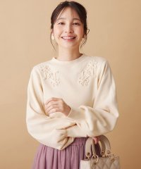 Alotta/フラワーモチーフパフ袖ニット/507160557