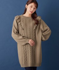 Alotta/アロッタ Alotta フリルデザインケーブル柄ミニワンピース/507160579