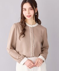 Alotta/バイカラーパール調ボタンブラウス/507160599