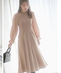 Alotta/アロッタ Alotta 異素材キャンディー袖ニットワンピース/507160631