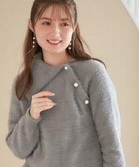 Alotta/アロッタ Alotta 衿付パール調デザインシャギーニット/507160638