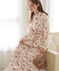 Alotta/衿付ピンタック花柄ワンピース/507160665