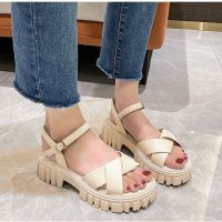 Zoe Jenko/ゾエ ジェンコ Zoe Jenko クロスストラップ厚底サンダル 9516/507161288