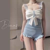 Zoe Jenko/ゾエ ジェンコ Zoe Jenko フロントリボンフリルリブワンピース水着 10169【返品不可商品】/507161611
