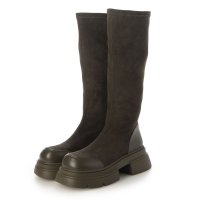 Tomieco/トミエコ Tomieco スエード素材のストレッチ ロングブーツ PUレザーとのコンビもオシャレです/507161755