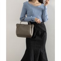 Tomieco/トミエコ Tomieco LEATHER スクエア型 あおりポケット付き2wayバッグ 本革/507161837
