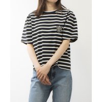 Nina mew/ニーナミュウ Ninamew ボーダーワッペントップス/507163667