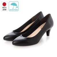 IKplus/アイケープラス IKplus 【日本製】【レイン対応】美脚姿勢プレーントゥアーモンドトゥパンプス 【晴雨兼用】 1002 ■ブラック ドークレーサテン■/507164241