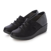 DEMETER/デメテル DEMETER 軽量☆幅広4E シャーリング 異素材コンビ ローウェッジ スリッポンスニーカー/507165152