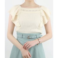 an another angelus/フィント F i.n.t 【an another angelus】フロントレース使いラッフルニットプルオーバー【洗える】/507167790