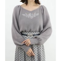 an another angelus/アンアナザーアンジェラス an another angelus ローズ同色刺繍シャギーニットプルオーバー/507167927