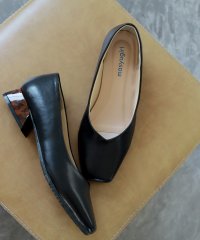 masyugirl/マシュガール masyugirl 【masyugirl(マシュガール)】【4E幅広・大きいサイズ】【晴雨兼用】スクエアトゥフレアヒールパンプス SOROTTO/507171663