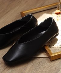 masyugirl/マシュガール masyugirl 【4E幅広・大きいサイズ】スクエアトゥVカットフラットパンプス/507171664