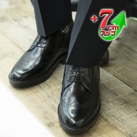 KITAJIMASEIKA/キタジマセイカ 北嶋製靴 【7cmアップ】カンガルー革ウイングチップ シークレットシューズ ビジネスシューズ 本革日本製 No.232/507172874