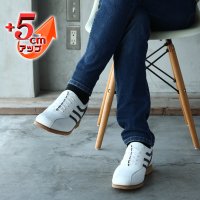 KITAJIMASEIKA/キタジマセイカ 北嶋製靴 【5cmアップ】牛革レザーアップスニーカー スラントライン シークレットスニーカー 本革日本製 No.997/507172900