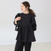 Aletta vita/アレッタ ヴィータ Aletta vita パールボタン前開きペプラムブラウス/507173899