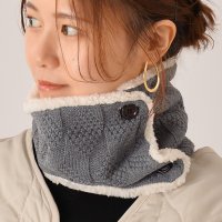 exrevo/エクレボ exrevo ネックウォーマー レディース ニット ボタン 着脱 フリース キッズ メンズ ボア ファー スヌード おしゃれ スポーツ ランニング 秋/507173990